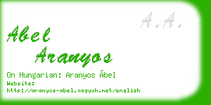 abel aranyos business card